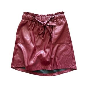 Plus size  Burgundy Faux  Leather Skirt 2X